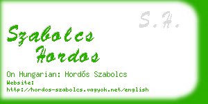szabolcs hordos business card
